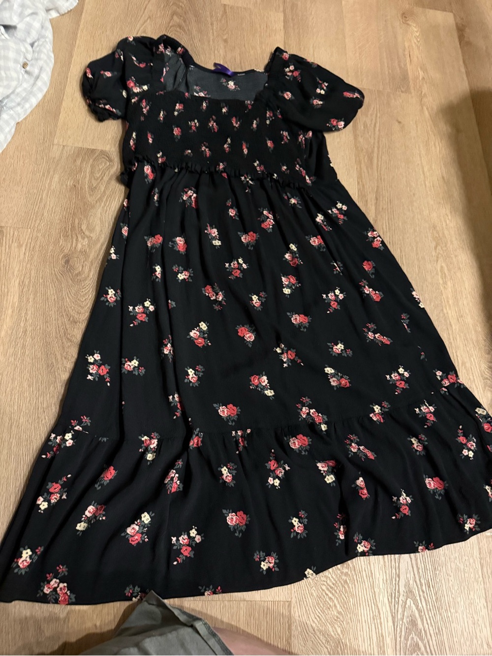 Seraphine Maternity and Breastfeeding Midi Dress with Pink & Cream Floral Print